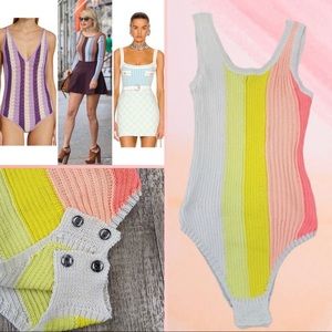 Rainbow Knit Stripe Bodysuit Brand New